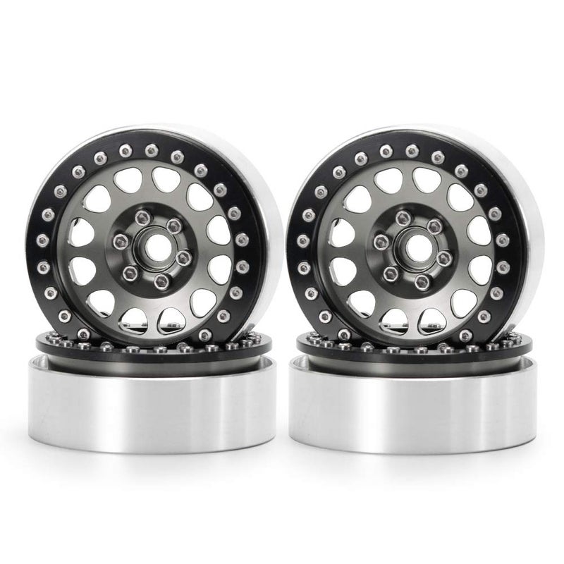 RCLIONS 4PCS Aluminum 2.2" Beadlock Wheels Rims for 1/10 RC Rock Crawler Car Axial Wraith SCX10 SCX10-II TRX4 - Image 1